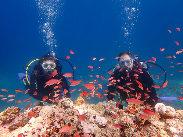 Discover Scuba Dives under Flat Ocean